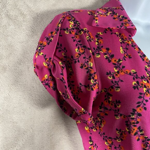 Diane von Furstenberg DVF Jilda Two Wrap Dress Size 2 Pink Floral Print Collared - Picture 4 of 14